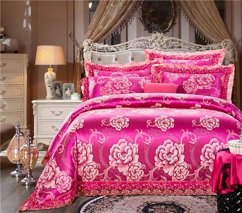 bedding set 22 Королевский, Королевский, белый, красный комплект постельного белья, роскошный свадебный комплект постельного белья, жаккардовый, хлопковый, пододеяльник, Комплект постельного белья, постельное белье, постельное белье, nordico cama - Цвет: bedding set 22