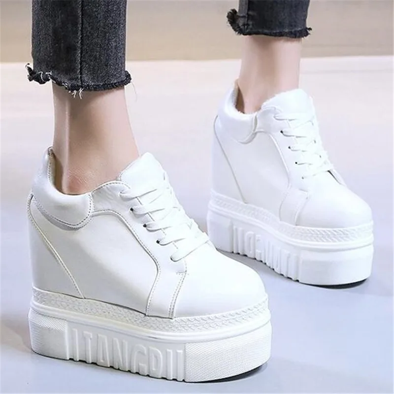 Женские ботильоны на платформе и высоком каблуке 12 см повседневные плюшевые