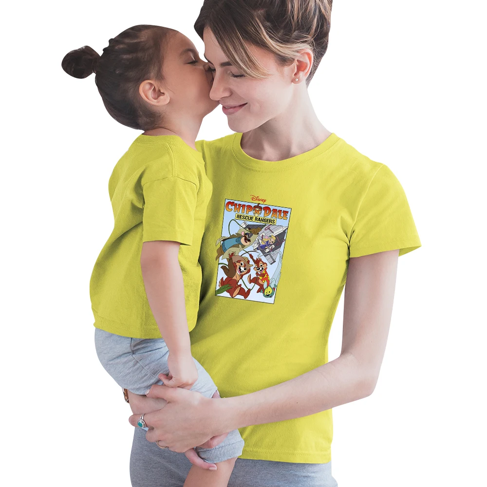 Disney Family Look Outfits Chip 'n' Dale Printing Удобная модная футболка в стиле Харадзюку