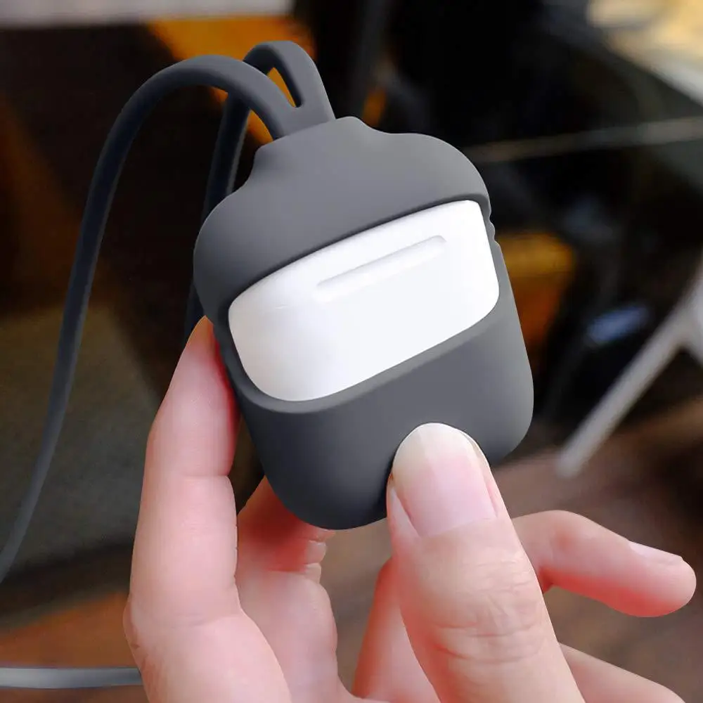 Ультратонкий силиконовый чехол с длинным и коротким ремешком для наушников