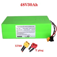 48v 30ah 13s 54 6v30a 18650 lithium battery pack with plastic shell 1200w electric bicycle scooter battery with built in 30a bms