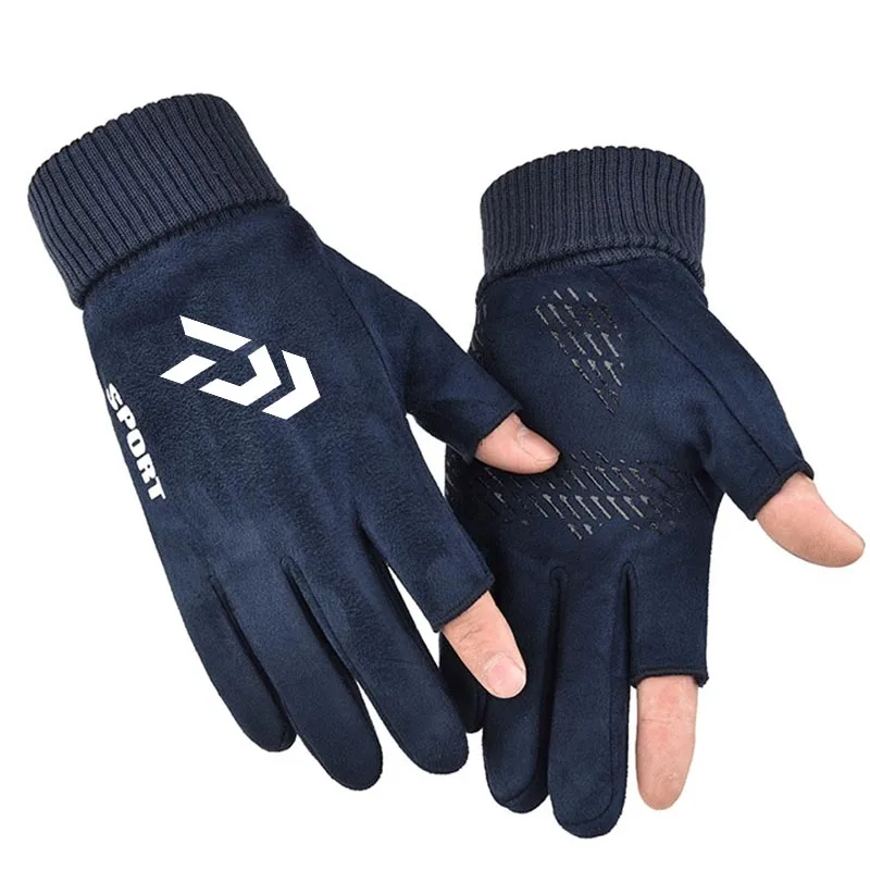 Зимние уличные ветрозащитные теплые плотные рыболовные перчатки с открытыми