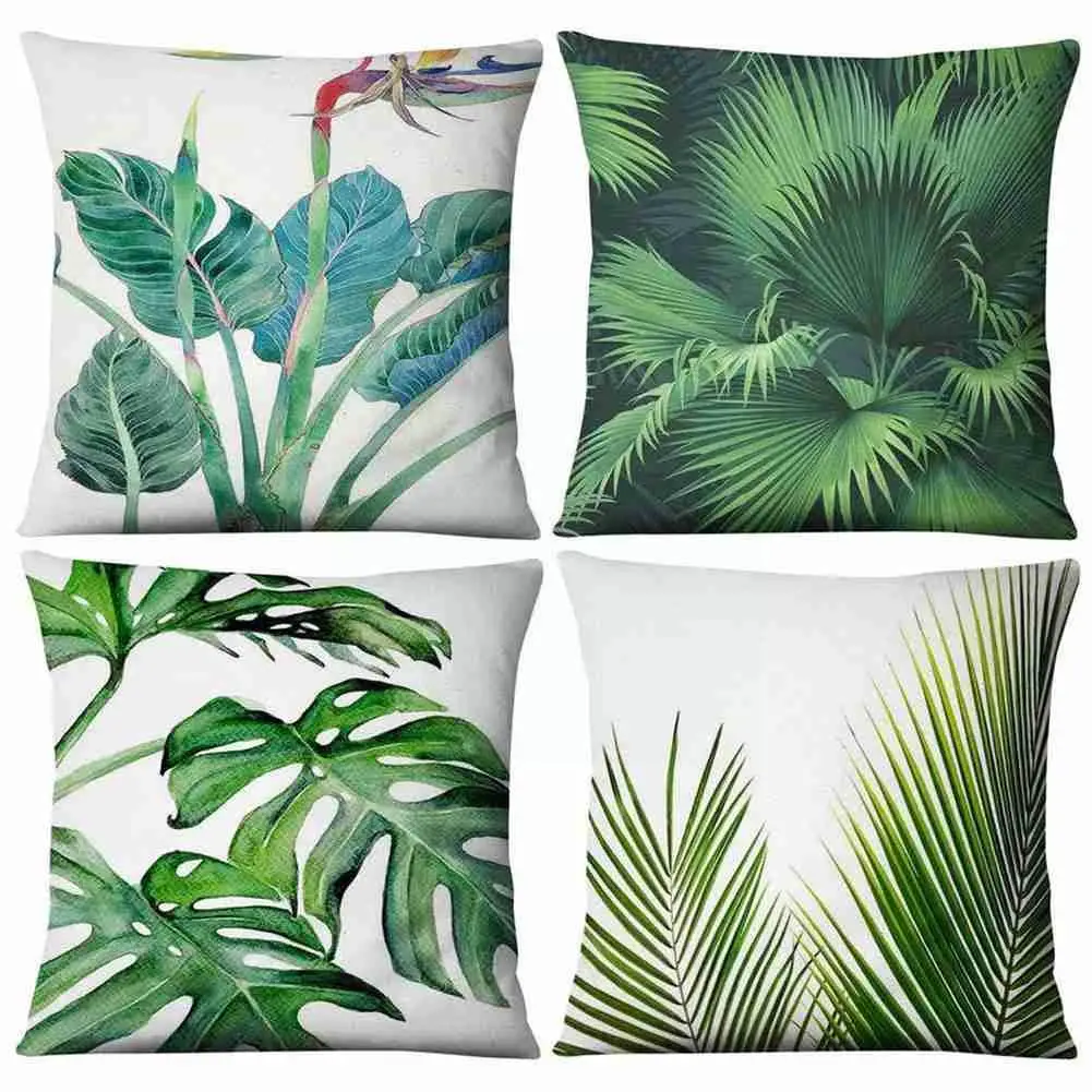 Тропический лист с цифровой печатью наволочка зеленая искусственная подушка для