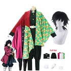 Кимоно для косплея из аниме рассекающий демонов, одежда на Хэллоуин для взрослых и детей, Tomioka Giyuu