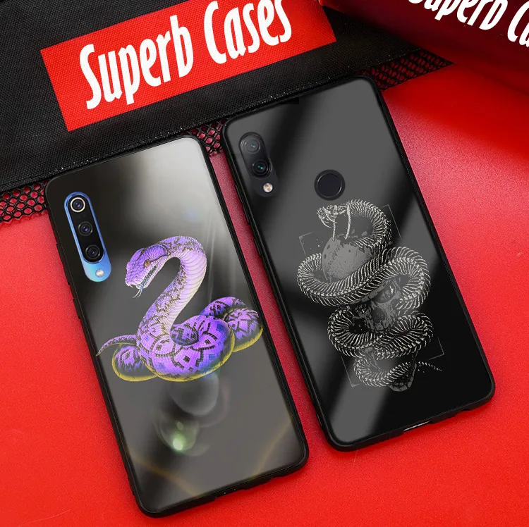 Чехол для телефона из змеиной кожи с изображением животных черепа Xiaomi mi 6x8 9 se mix 2 2s