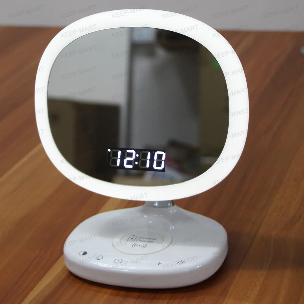 Новые светодиодный цифровые часы для макияжа зеркальные с телефоном