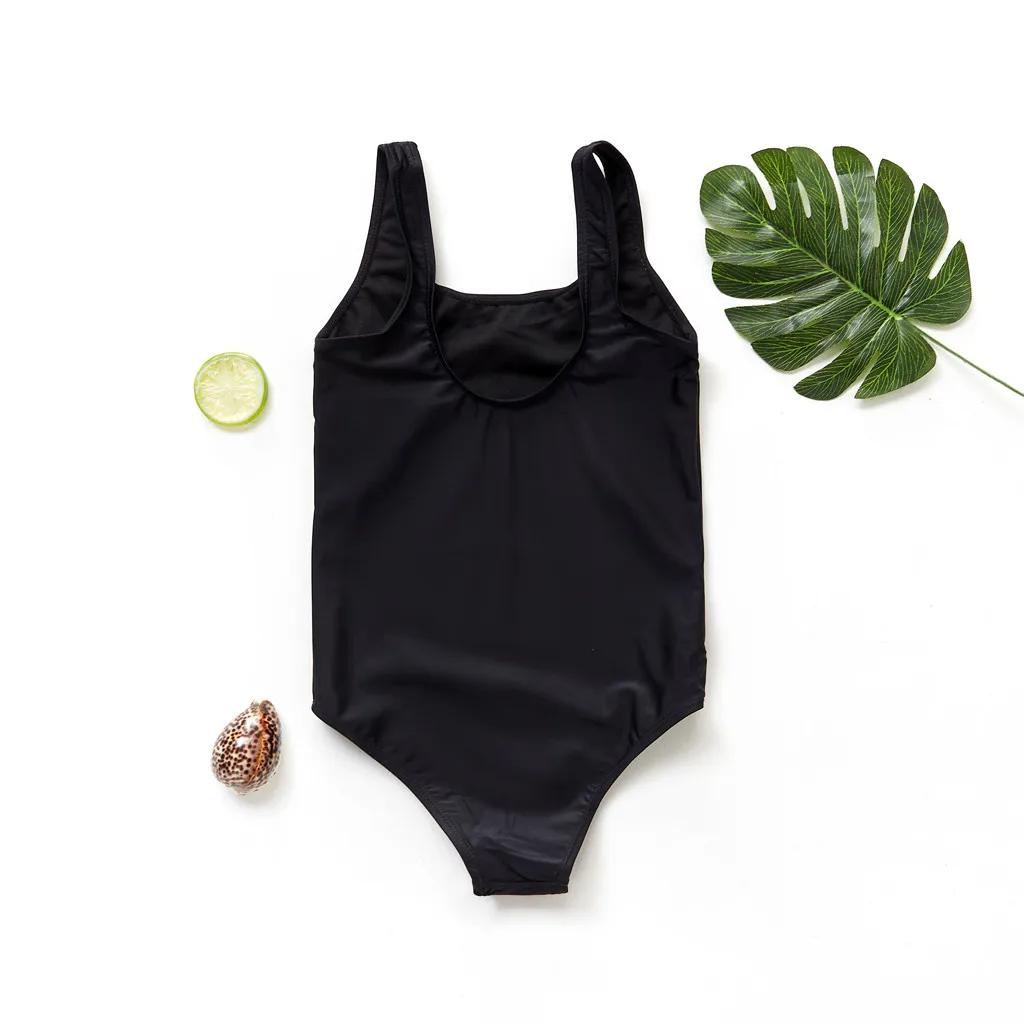 Детская одежда для девочек подростков черные купальники с принтом ананаса