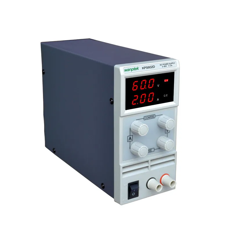 

Новый Высокоточный Регулируемый переключатель KPS602D с двойным светодиодным дисплеем, функция защиты источника питания постоянного тока, 60 в, 2 А, 110-230 В, 0,1 В, 0,01 А, ЕС