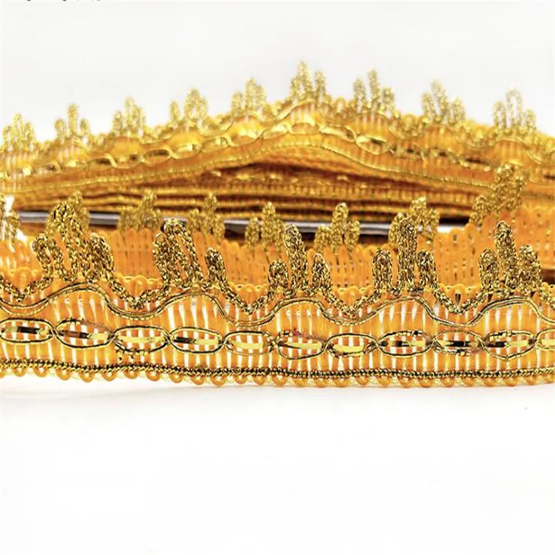 Лента для обрезки золотого кружева 3 см 5 ярдов в партии лента свадебного костюма