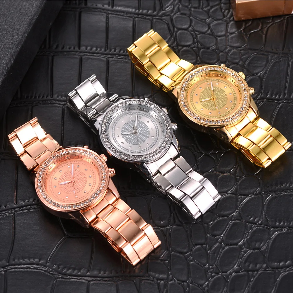 

New Rose Gold Rhinestone Women Watch Business Quartz Watch Ladies Luxury Brand Female Wrist Watch Girls Clock Relogio Feminin