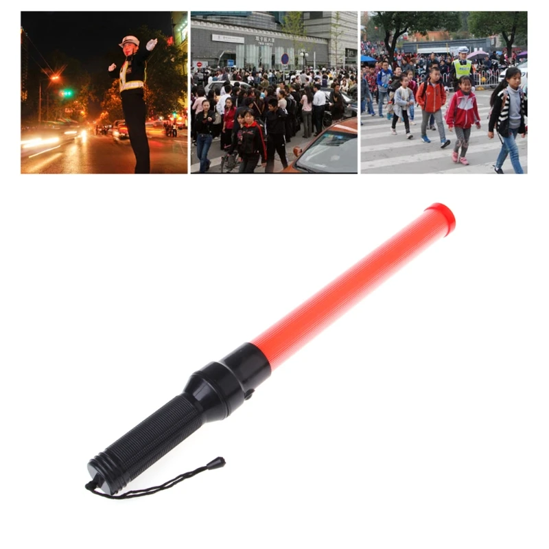 

Plastic Traffic Wand Powerful LED Flashlight Torch 3 Modes Strobe Setting