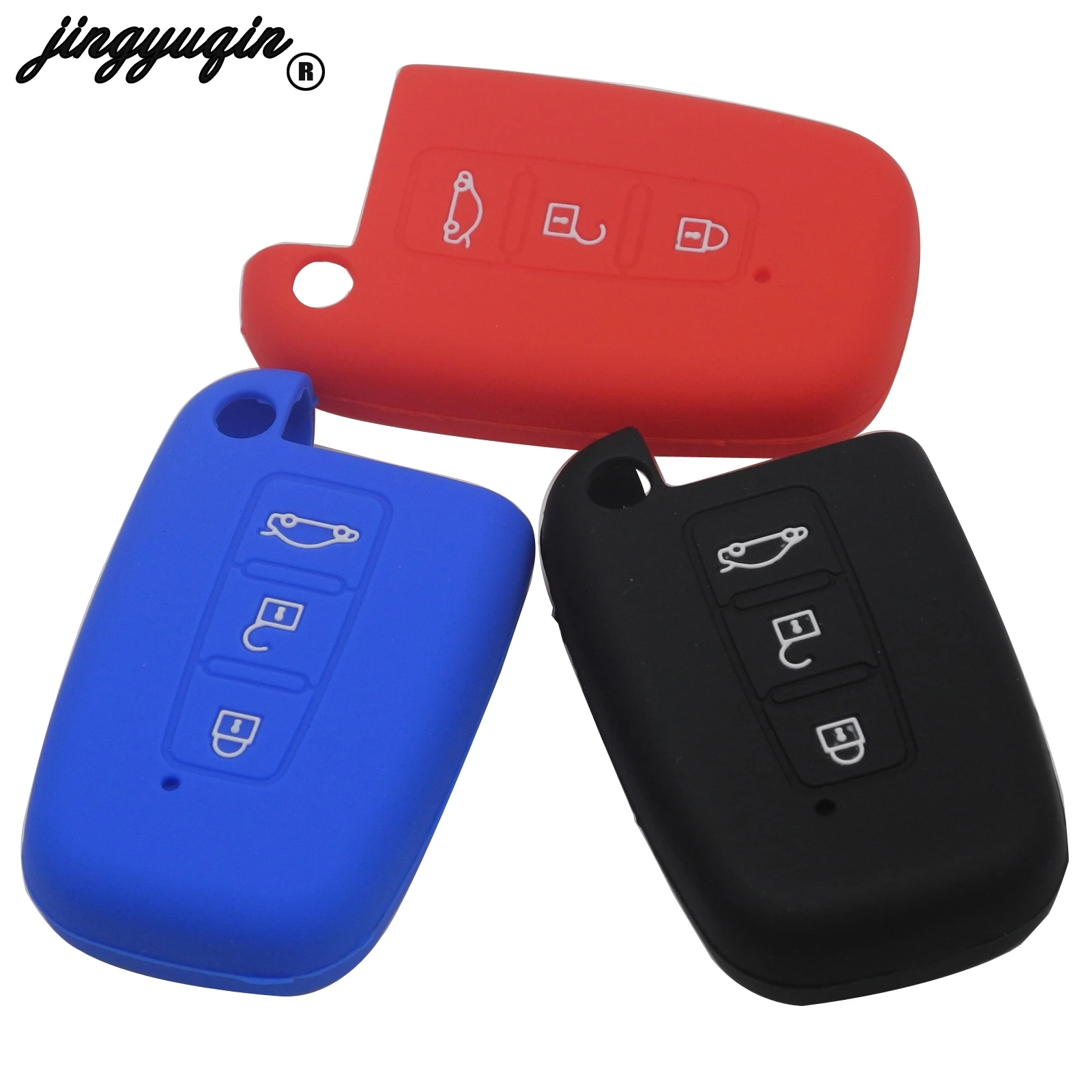 

jingyuqin 3B Car Key Case Cover Silicone Shell Folding Key Cover for KIA Sportage Forte Optima Soul Azera Sorento Car Styling