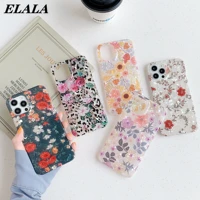 shell case for iphone 13 12 mini 11 pro max xr x 7 8 plus se 2020 flower pattern phone fundas shockproof soft imd silicone cover