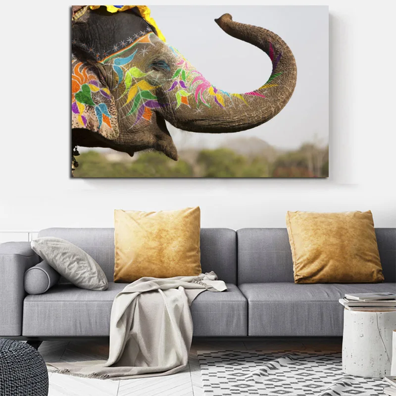 Художественные плакаты и принты с изображением животных на холсте красочные