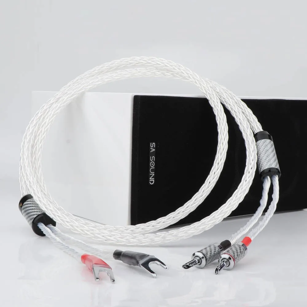 

Preffair 8A53G аудиофил микрокосмический монокристаллический медный посеребренный аудио динамик кабель HIFI динамик кабель