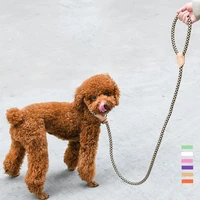 145cm dog leash cotton round dogs lead rope outdoor walking training door ropes for pet dogs colorful pet long leashes dog belt
