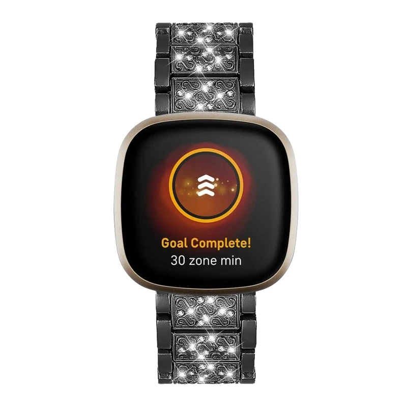 

Diamond Stainless Steel Watch Band Metal Wrist Strap for Fitbit Sense Versa 3 35EA