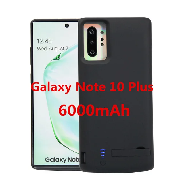 Black 6000 мАч ультра тонкий резервный внешний аккумулятор чехол s для samsung Note 10 чехол для внешнего аккумулятора чехол s для samsung Galaxy Note 10 Plus - Цвет: Black