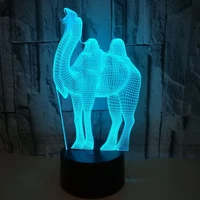 camel theme 3d lamp led night light 7 color change touch mood lamp children sleep light christmas presents