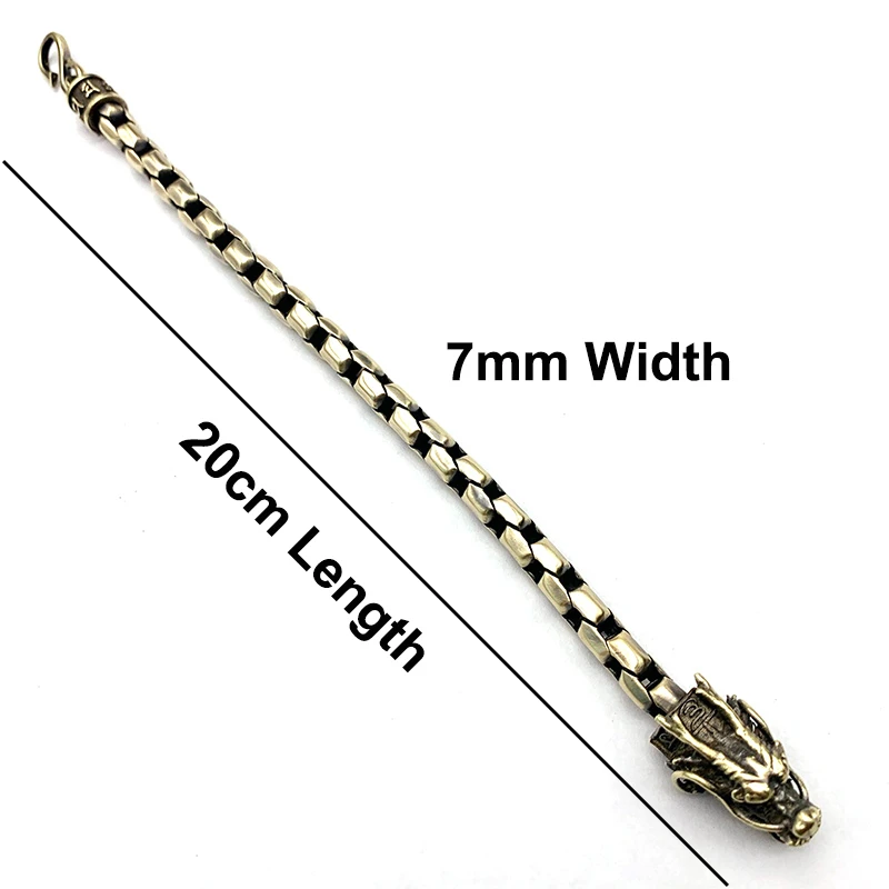 Мужской винтажный браслет из медной цепи в стиле хип-хоп креативный латуни с