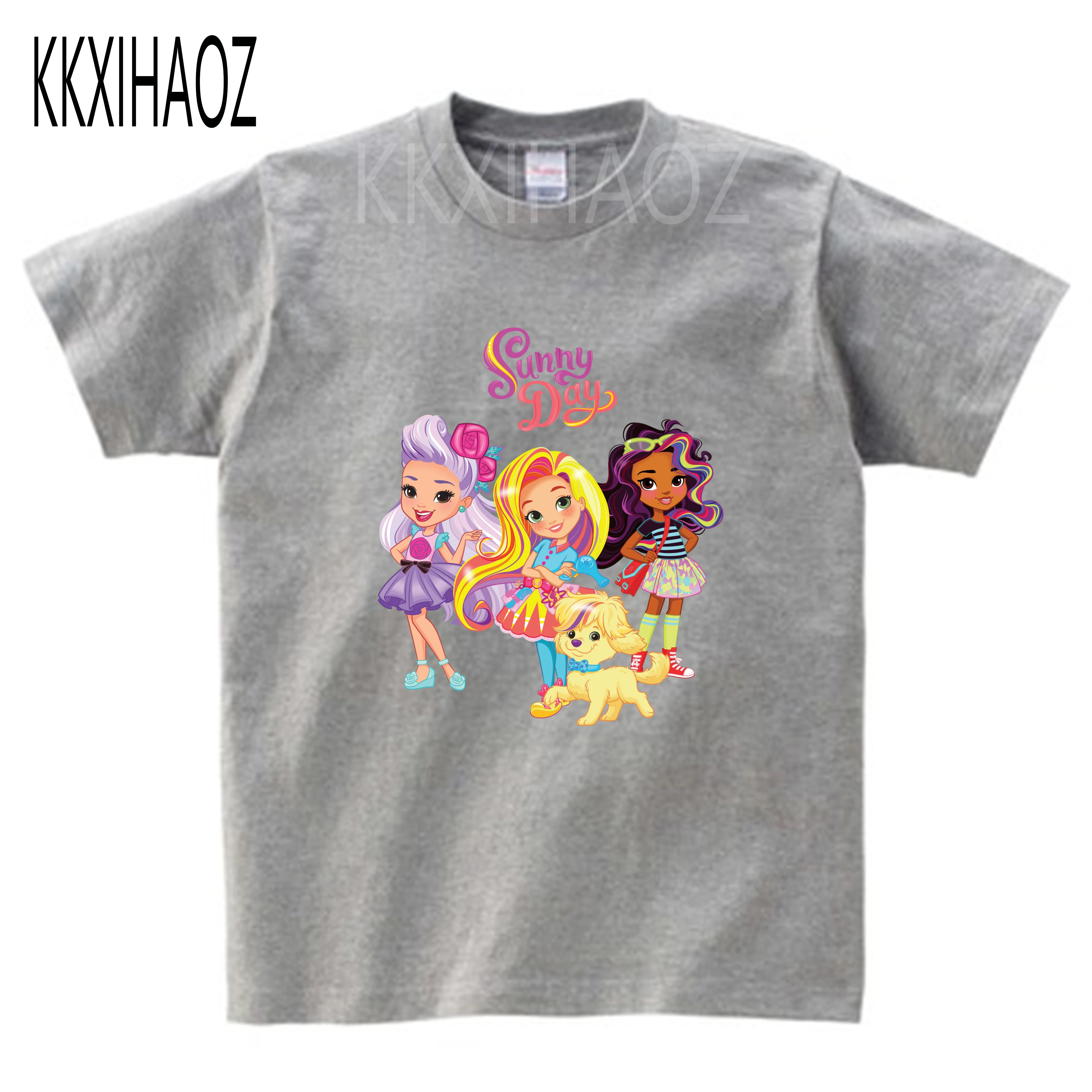

Girl favorite animation in sunny day baby girls T shirt summer Pure Cotton Short Sleeve tee girls Lovely tee 2020 Newest tee MJ