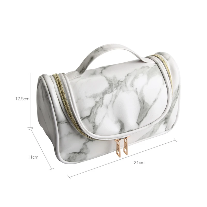 Женская сумка-Органайзер Мраморная косметичка водонепроницаемая для