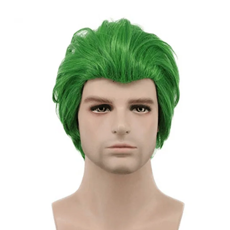 Movie Joker Wig Fancy Carnival Green Short Hair Halloween Cosplay Arthur Fleck Outfit Joker Made Joker Mask with Wig