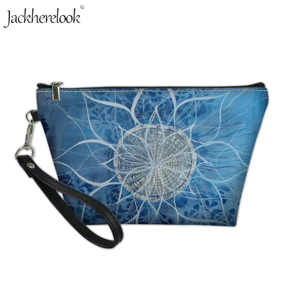 

Jackherelook Vintage Women Floral Print Toiletry Storage Bag Bohemian Geometric Design Lady Daily Portable Makeup/Toilety Pouch