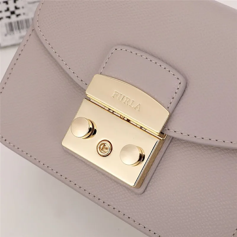 Оригинальные женские сумки FURLA, высококачественные женские кожаные сумки Furla светло-серого цвета, размер S 16,5 см x 12 см x 8 см
