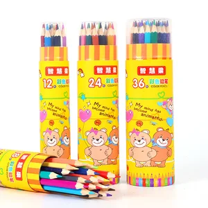 12243648 Color Colored Pencils Crayons Children Art Colored Pencils Wooden Pencil Sketch Supplies for School Kids