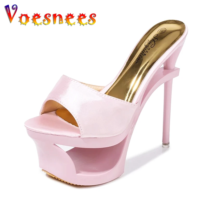 Женские туфли-слайдеры, женская обувь на платформе 2021, шелковая обувь странного каблука диаметром 15 см Женские туфли-слайдеры, женская обувь на платформе 2021, шелковая обувь странного каблука диаметром 15 см