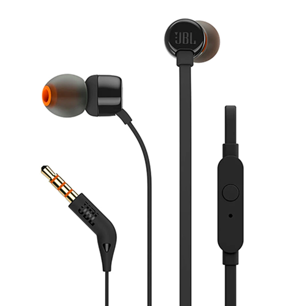 JBL T110 проводные наушники вкладыши регулятор баса спортивные гарнитура с