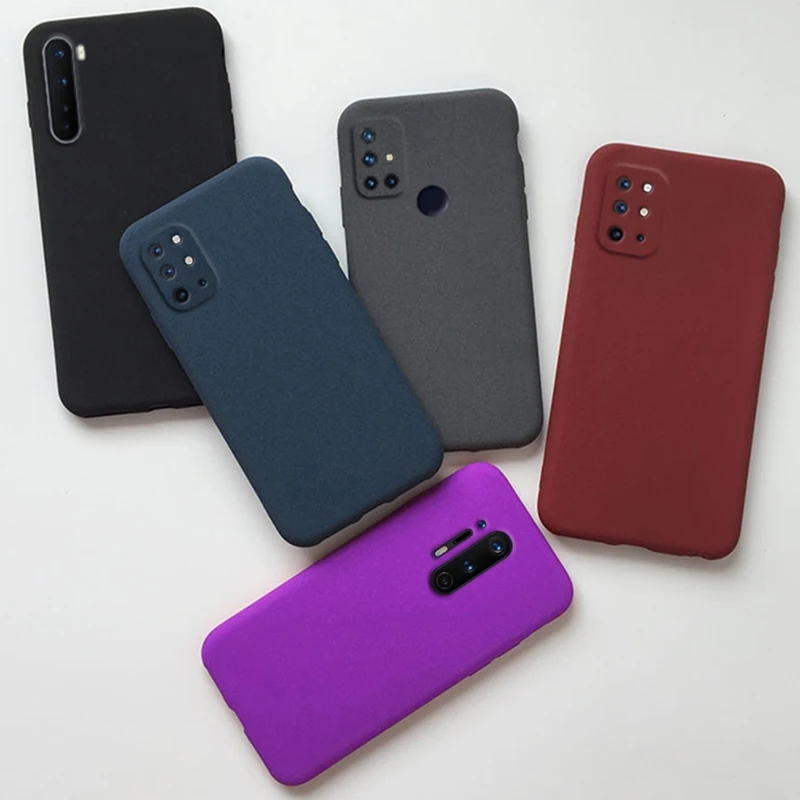 matte silicon case on for oneplus 8t 8 nord 7t 7 pro 6t 6 5t 5 3t 3 fitted soft tpu sandstone back cover anti fingerprint case images - 6