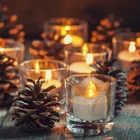 3 шт. беспламенные светодиодные свечи, работающие на батарейках, чайные лампы для Хэллоуина, Рождества, вечеринки, домашний декор, ночник, свадебные подарки