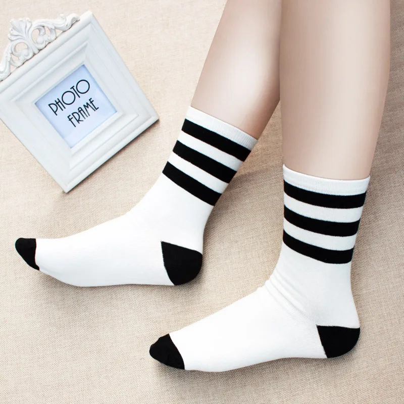 5 парт/лот женские хлопковые носки классические черные белые для девочек
