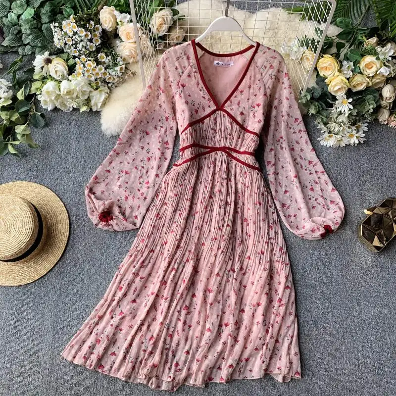 2019 Новое модное женское осеннее Цветочное платье платья платье|Женские платья| |