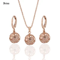 high quality luxury 585 rose gold color jewelry sets cubic zircon for women bridal wedding aesthetic earrings sets aretes