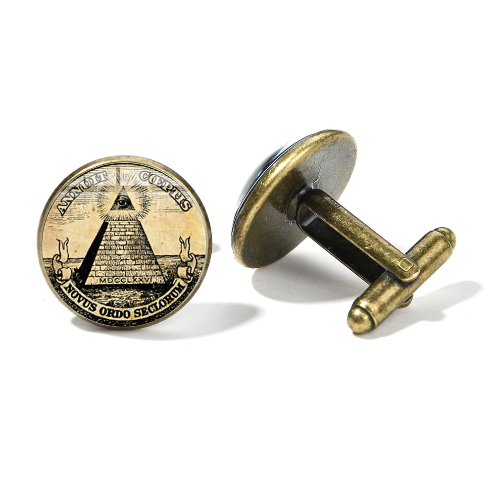 SONGDA Ретро Браслеты шармы Иллюминаты Пирамида запонки в форме глаз для мужские