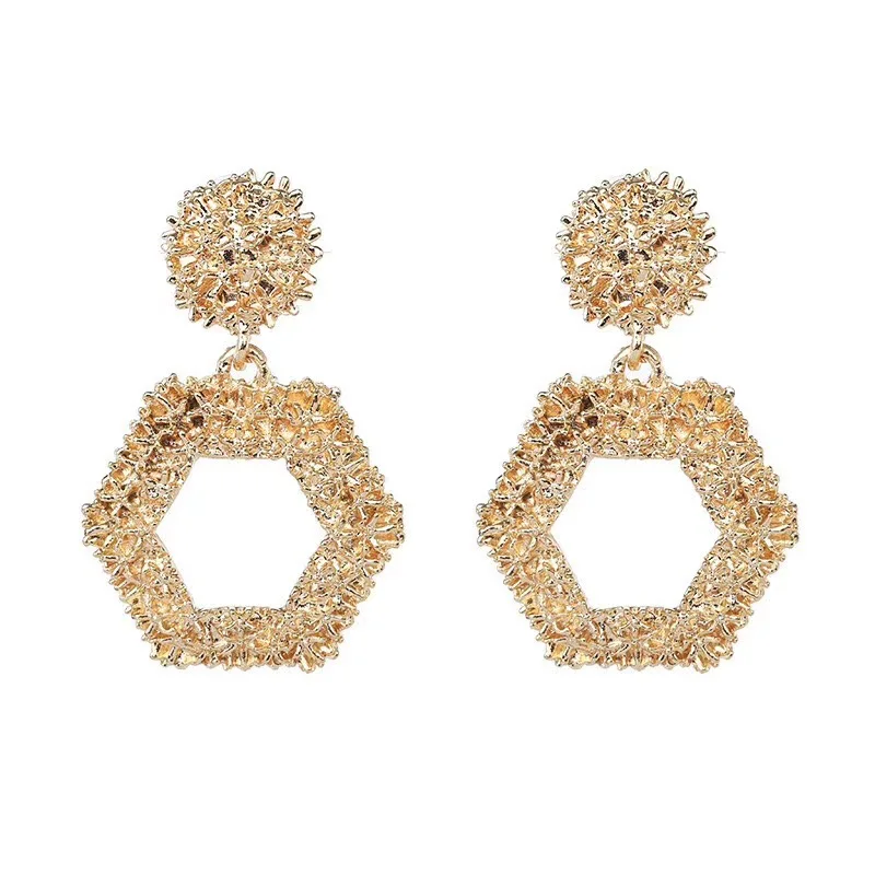 Женские винтажные серьги Ufavoirte большие геометрические золотого цвета с