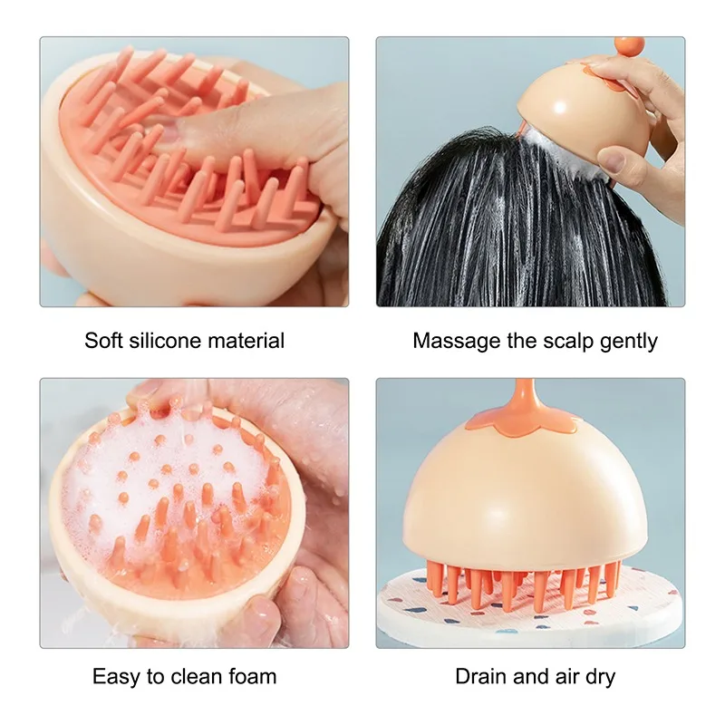 

Handheld Silicone Scalp Massage Shampoo Brush Women Men Washing Shower Hair Cleaning Brushes Soft Comb Bath Pet Hair Combing