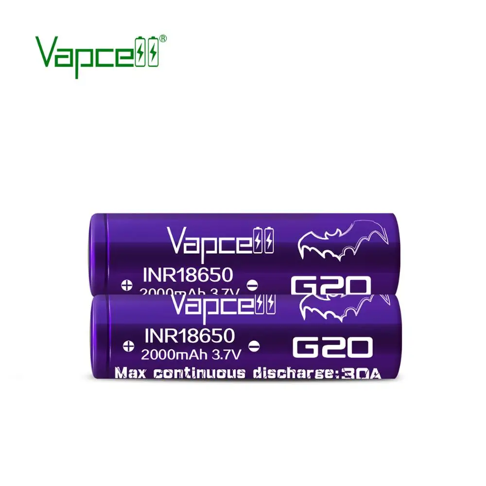 Бесплатная доставка оригинальный Vapcell G20 18650 2000mah 30A аккумулятор переобмотки H20 3 7 V