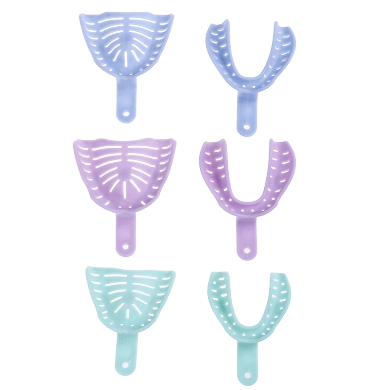 

6Pcs Plastic Materials Teeth Holder Colorful Dental Impression Trays Dental Central Supply For Oral Tools
