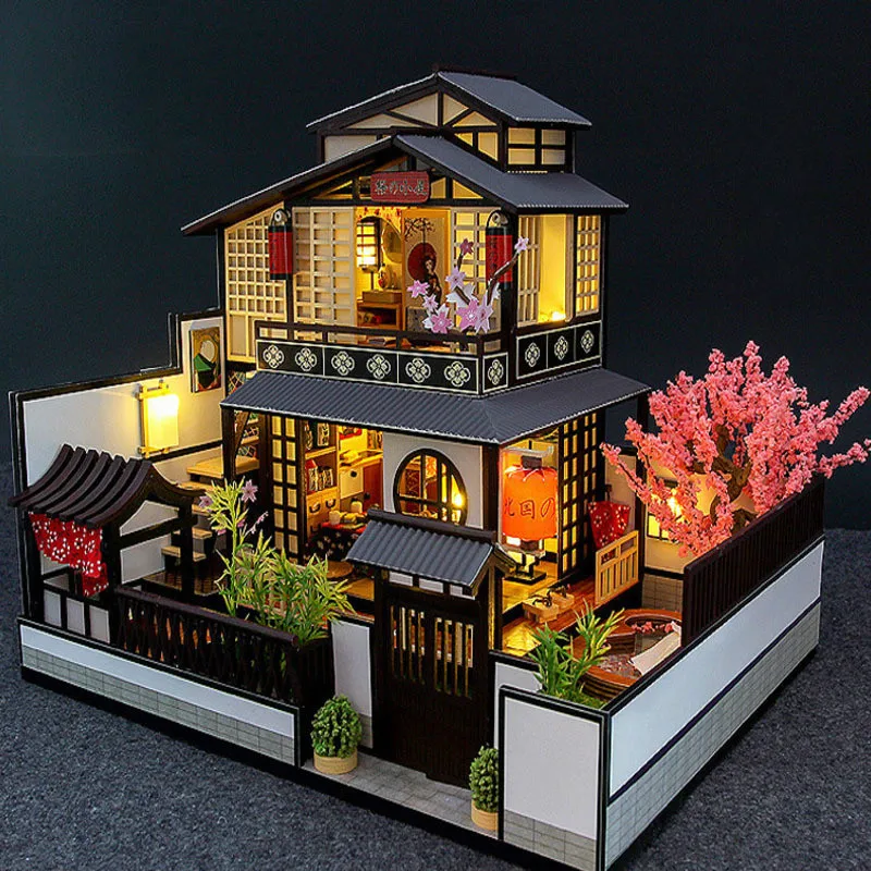 

DIY Japanesee Wooden Miniature Doll House Kit DIY Doll House Creative Building Assembly Model Kit Christmas Birthday Gifts