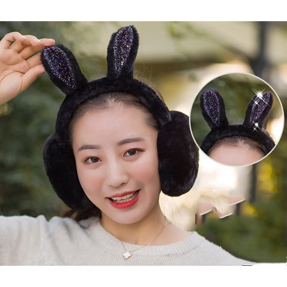 Для женщин зимние Наушники Earwarmers заячьи ушки мочки уха теплые меховые оголовье