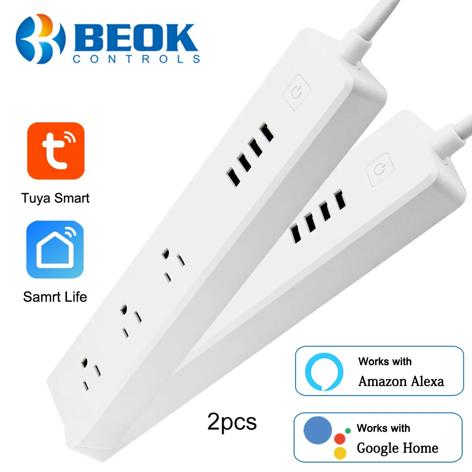 2 шт . Wifi умная розетка с питанием USB порт Tuya Smart Life приложение управление Alexa Google