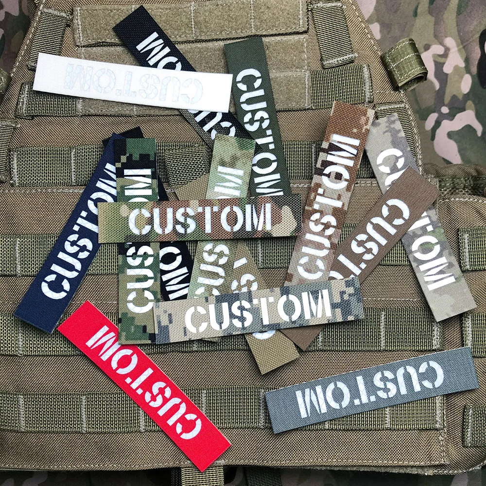 Светоотражающий материал на заказ лазерная нашивка с именем ленты белые буквы