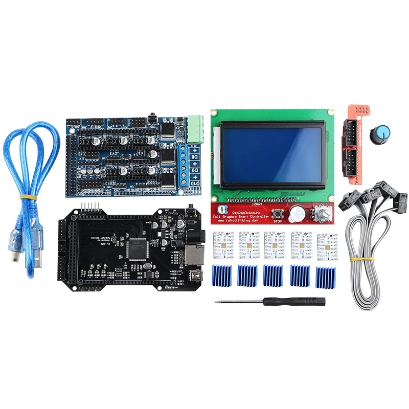 Clone Re Arm 32 бит материнская плата Ramps 1 5 и 12864 ЖК дисплей с драйвером Tmc2208 для деталей