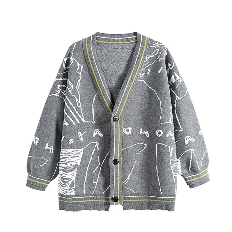 

Loose Plus Size 2021 Autumn Winter Women Cardigans Sweaters Coat Fashion Elegant Female Tops