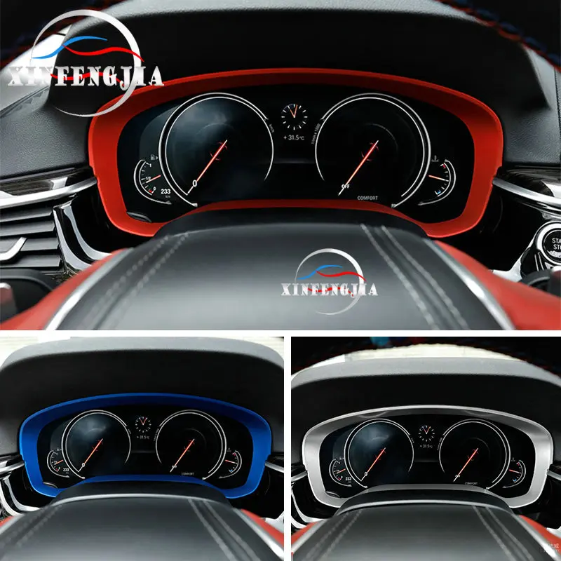 

Для BMW 5 серий 6GT G32 G30 17-19 сине-красный серебристый ABS приборная панель рамка отделка