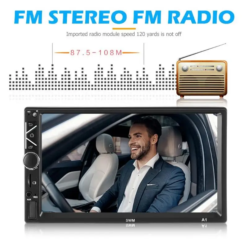 A3 2 DIN Android WiFi gps FM MP5 плеер 7 дюймов RCA аудио выход подключаемый сабвуфер автомобиля в тире стерео Bluetooth
